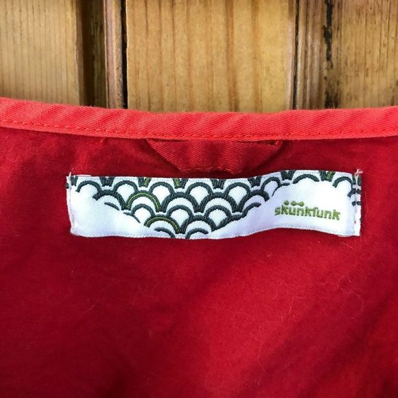 SkunkFunk 3 / M Red Faux Wrap Dress - Picture 4 of 11